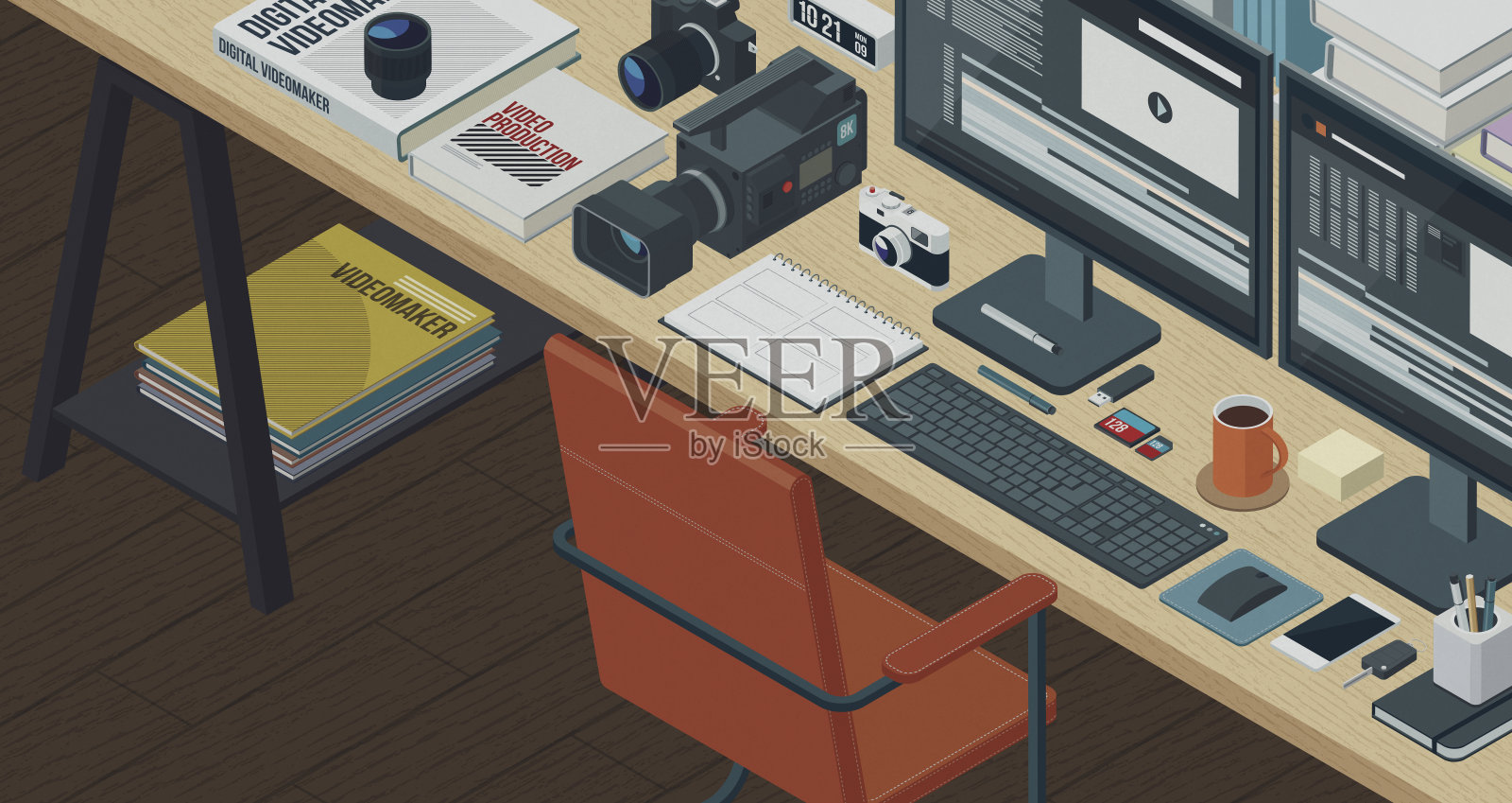 专业的视频制作和视频编辑，3D插画插画图片素材