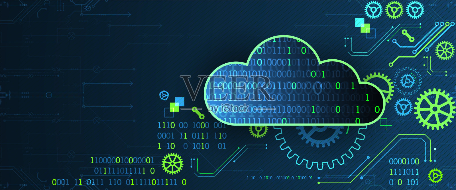 Web云技术，业务抽象背景。插画图片素材