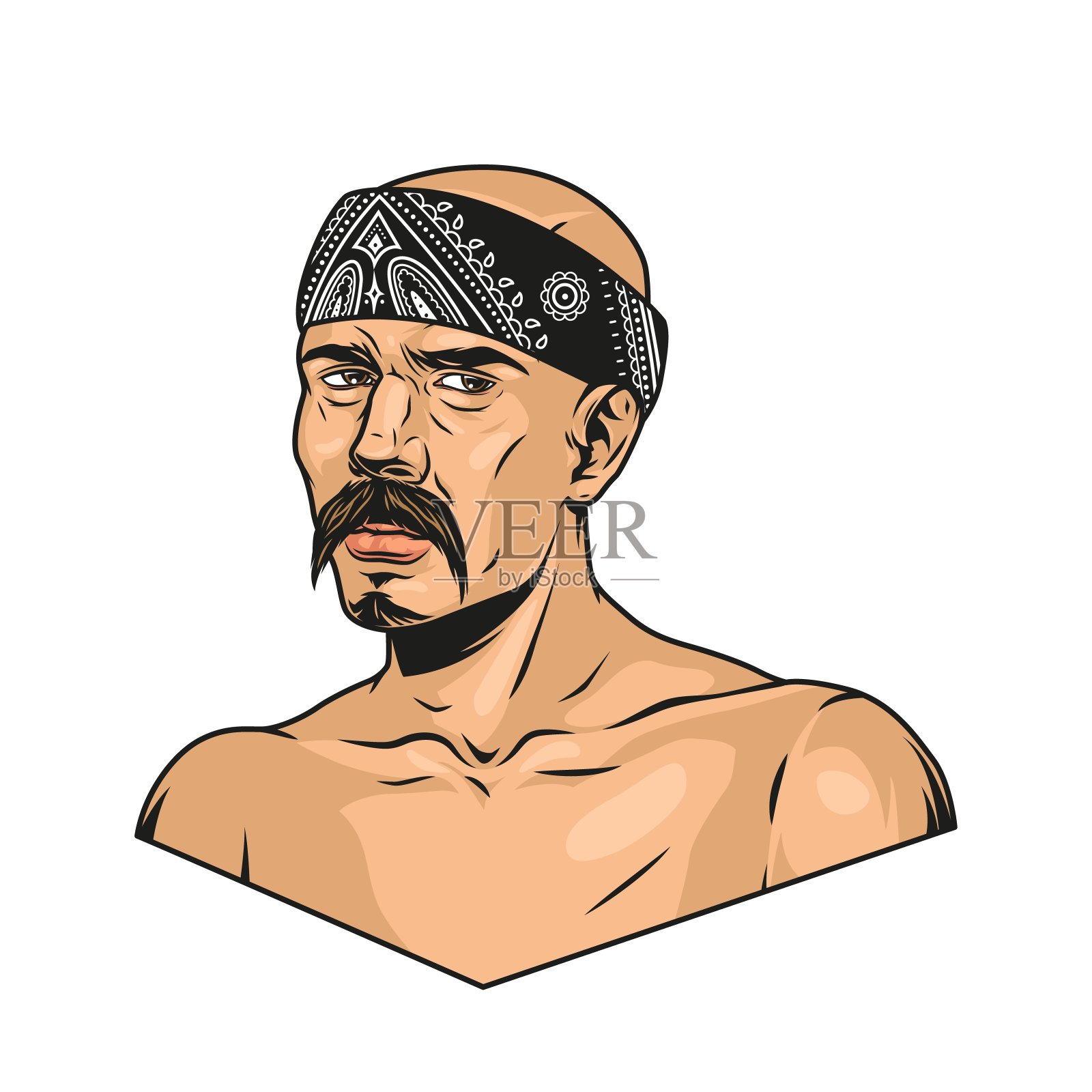 复古色彩缤纷的拉丁男子概念插画图片素材