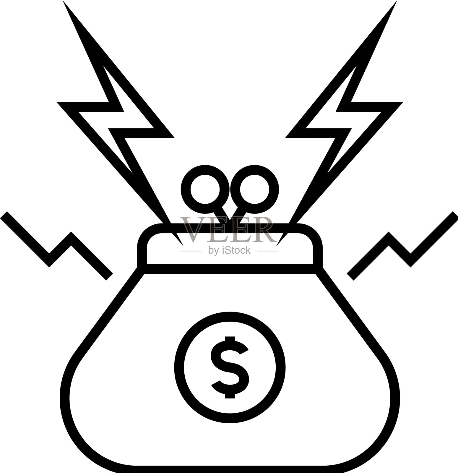 小钱包线图标概念标志轮廓设计元素图片