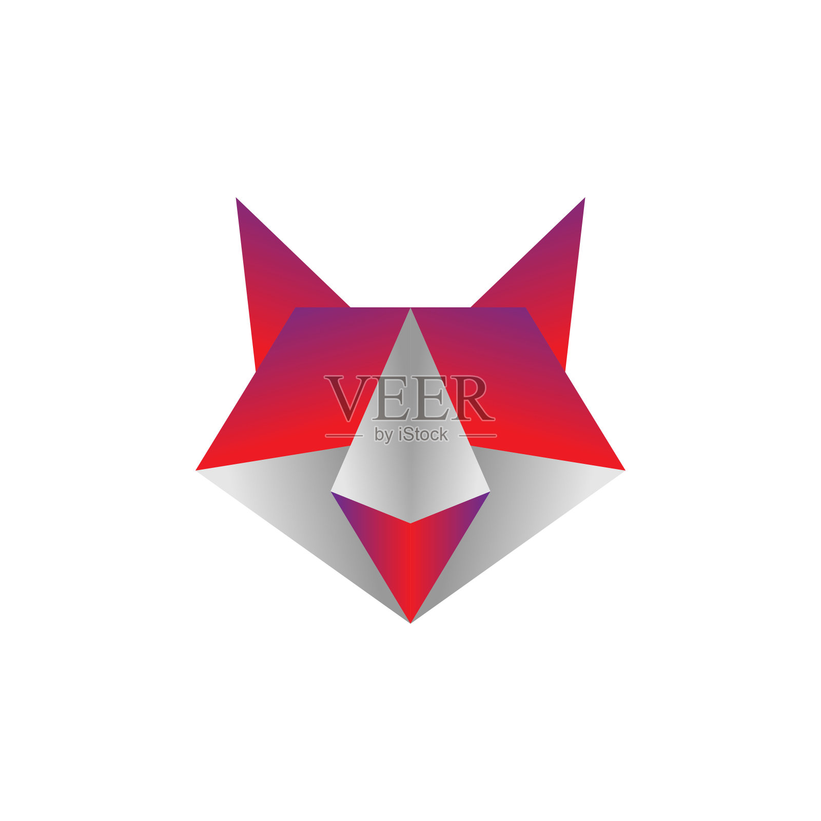 折纸狐狸彩色矢量插图设计模板设计元素图片