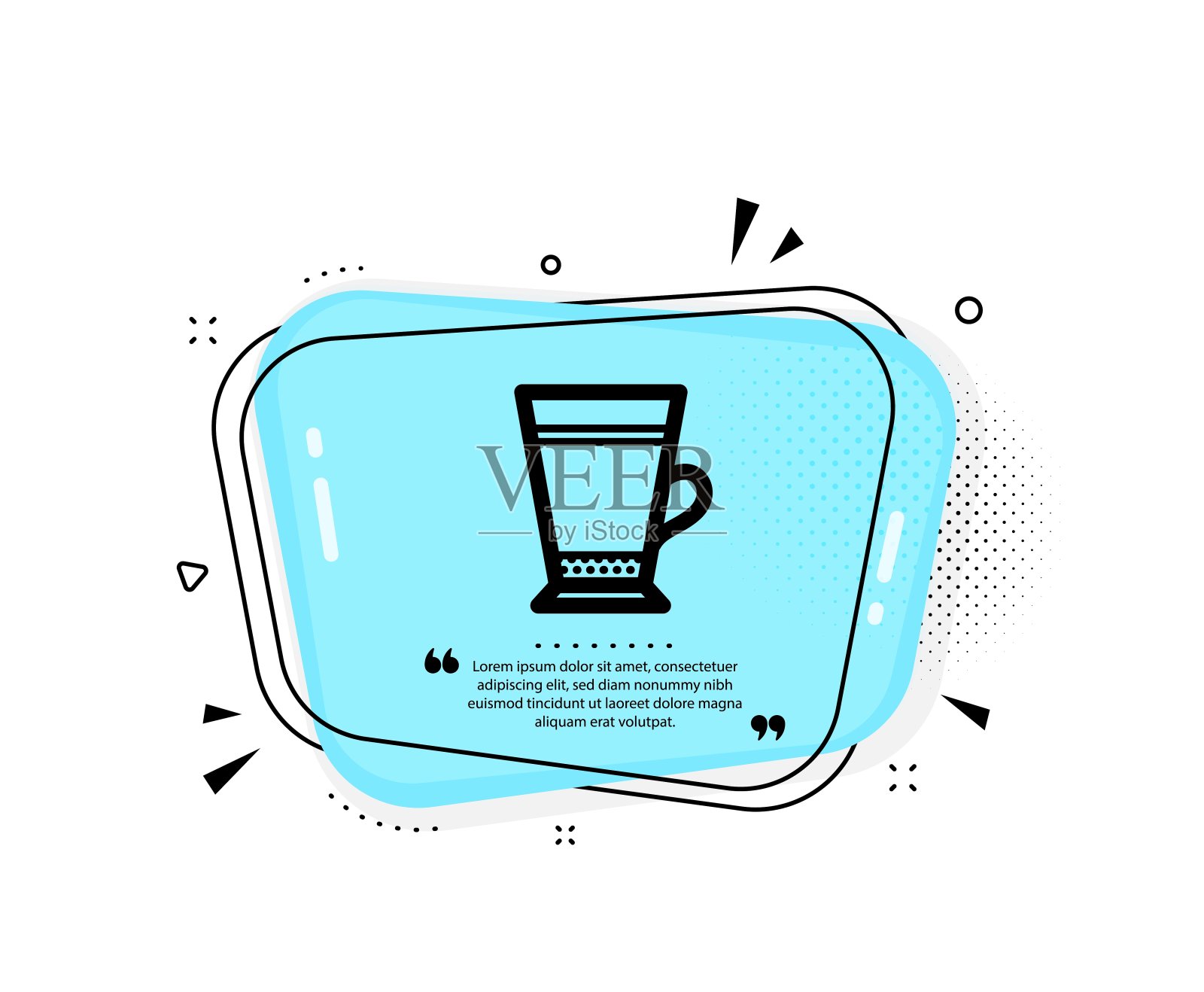 拿铁咖啡图标。热饮的迹象。向量插画图片素材