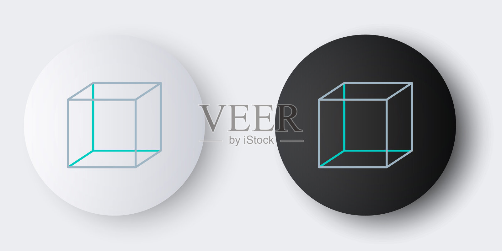 线几何图形立方体图标孤立在灰色背景。抽象的形状。几何装饰。色彩斑斓的轮廓的概念。向量插画图片素材