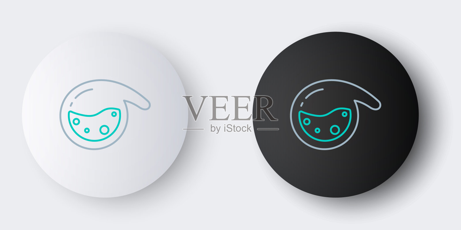 线试管和烧瓶化学实验室测试图标隔离在灰色背景上。实验室玻璃器皿。色彩斑斓的轮廓的概念。向量设计元素图片