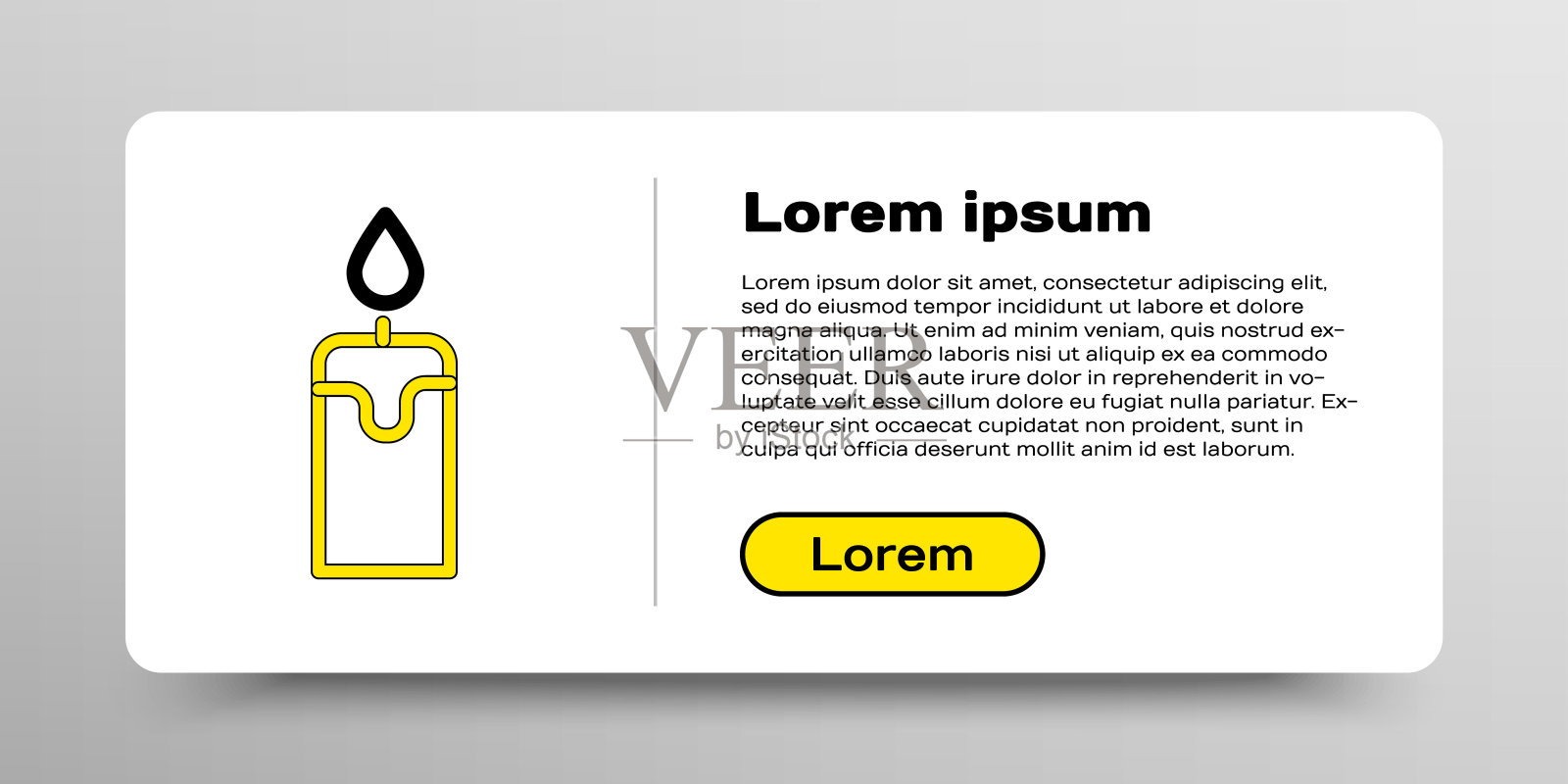 线燃烧的蜡烛图标孤立在白色的背景。燃烧着火焰的圆柱形蜡烛棒。色彩斑斓的轮廓的概念。向量设计模板素材