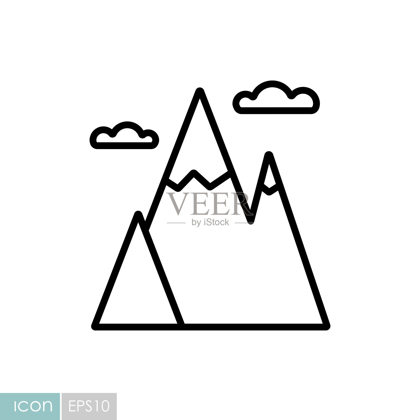 山矢量图标。自然标志插画图片素材