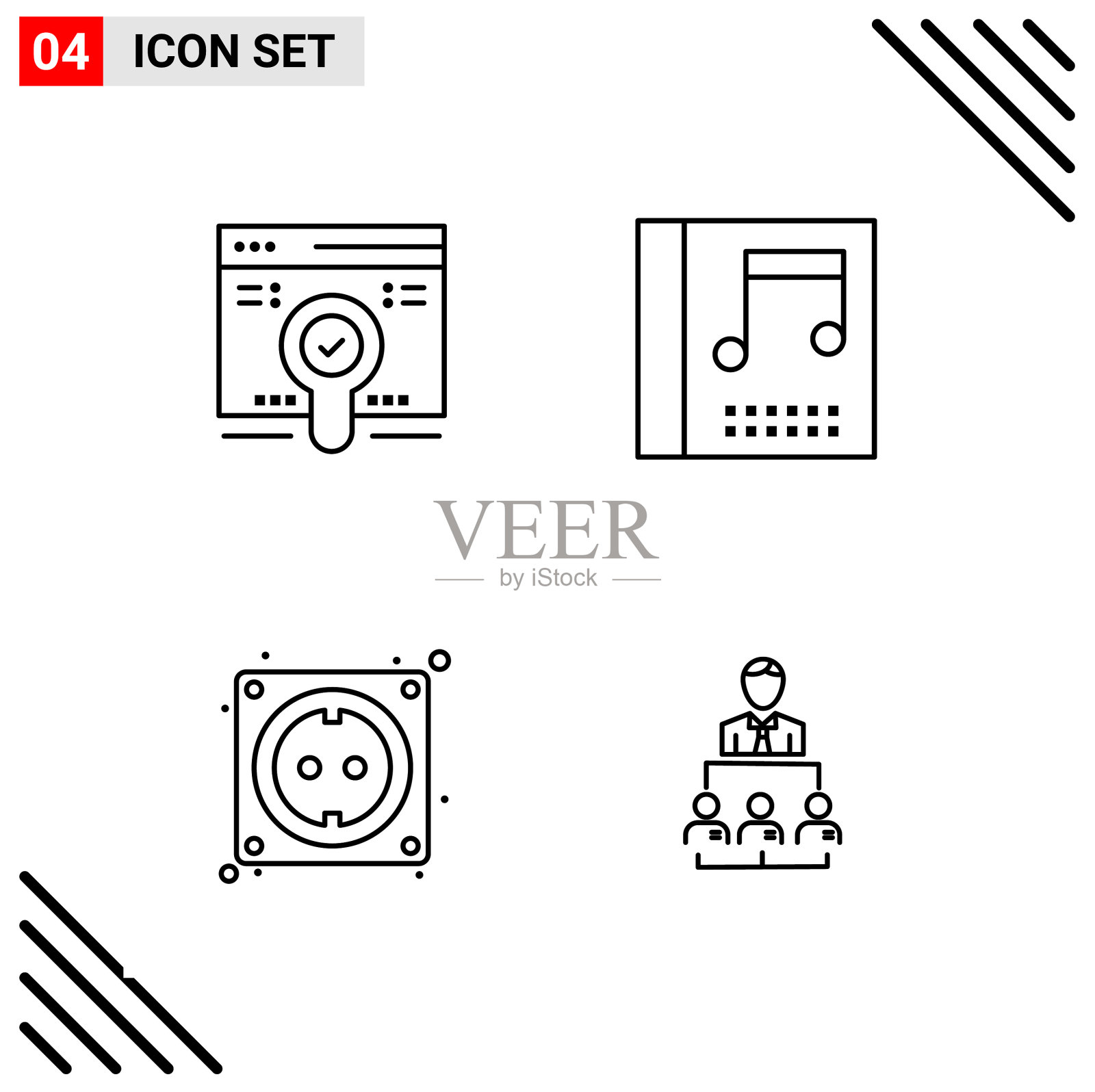 像素完美设置4行图标轮廓图标图标素材