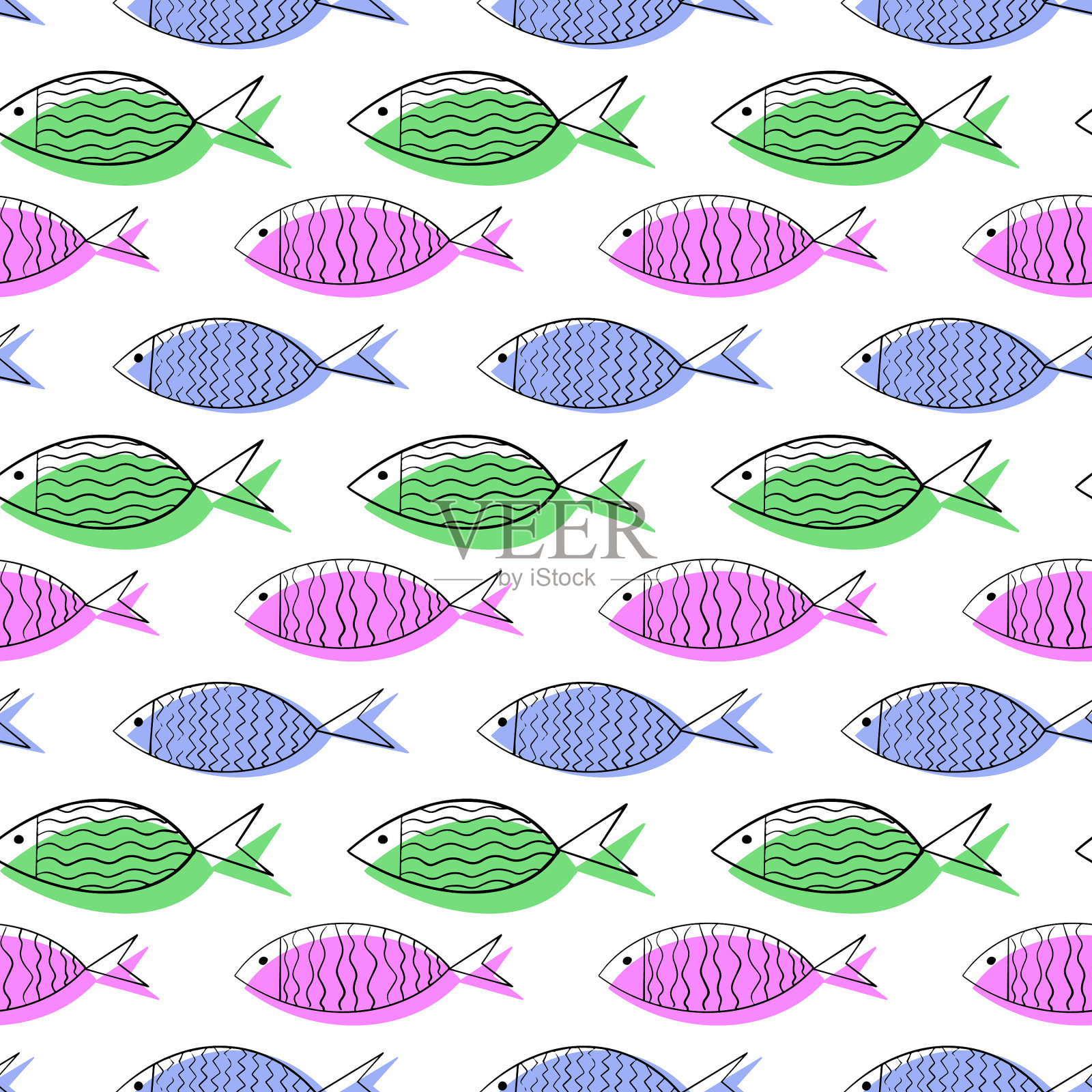 鱼矢量模式插画图片素材