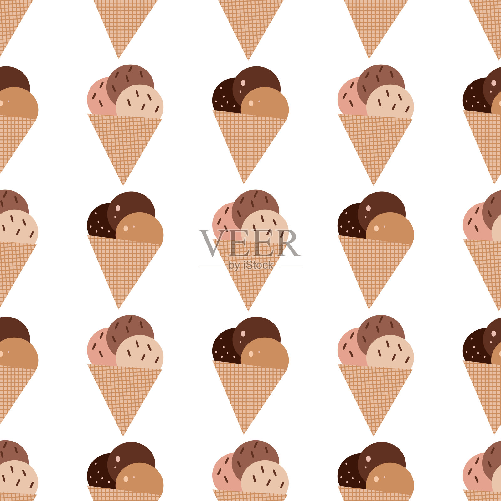 无缝图案与冰淇淋插画图片素材