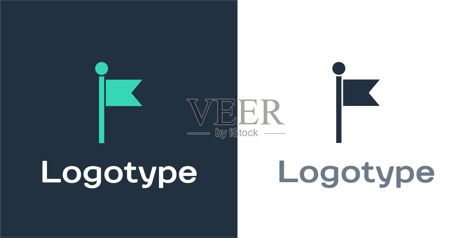 标志型旗帜图标孤立的白色背景图标素材