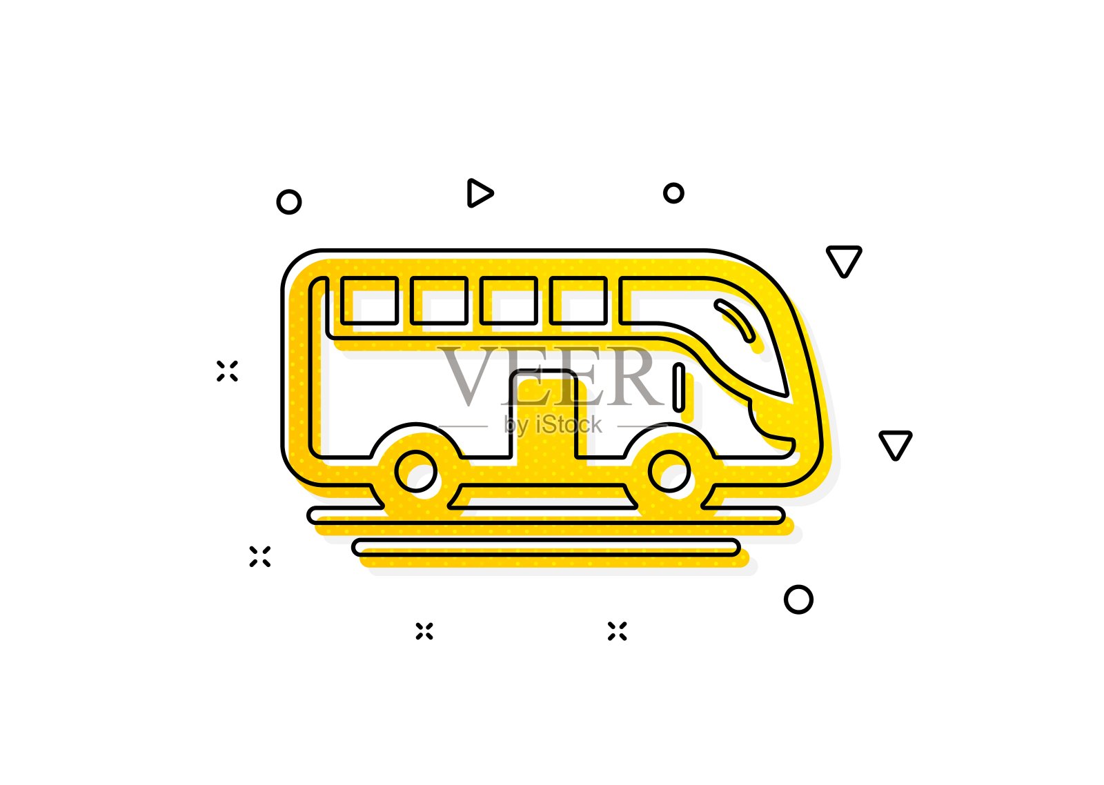 巴士旅游交通标志。交通工具的迹象。向量插画图片素材