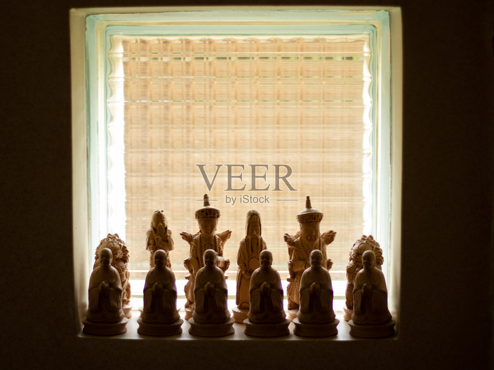 背光象棋雕像亚洲黑白照片摄影图片