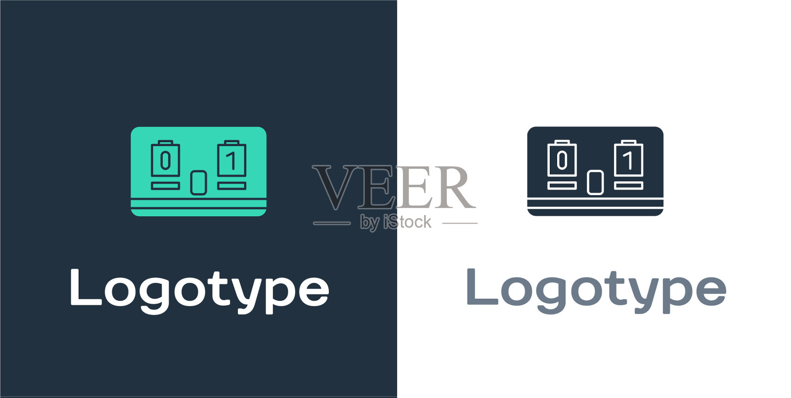 标志式体育曲棍球机械记分牌和图标素材