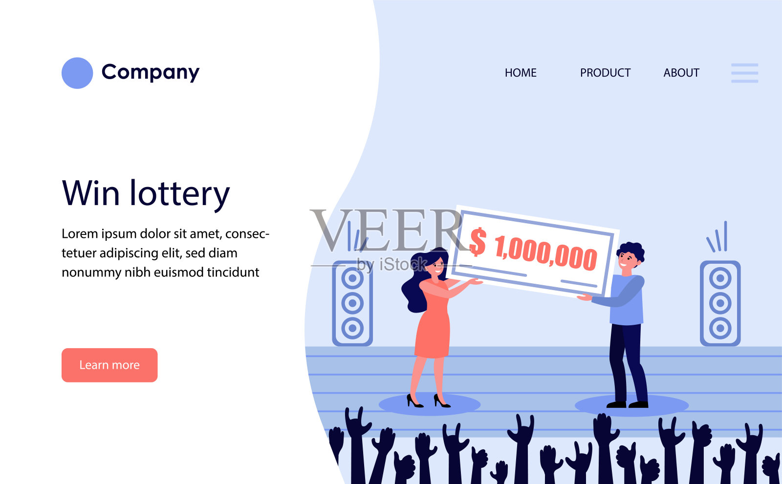 彩票奖得主插画图片素材