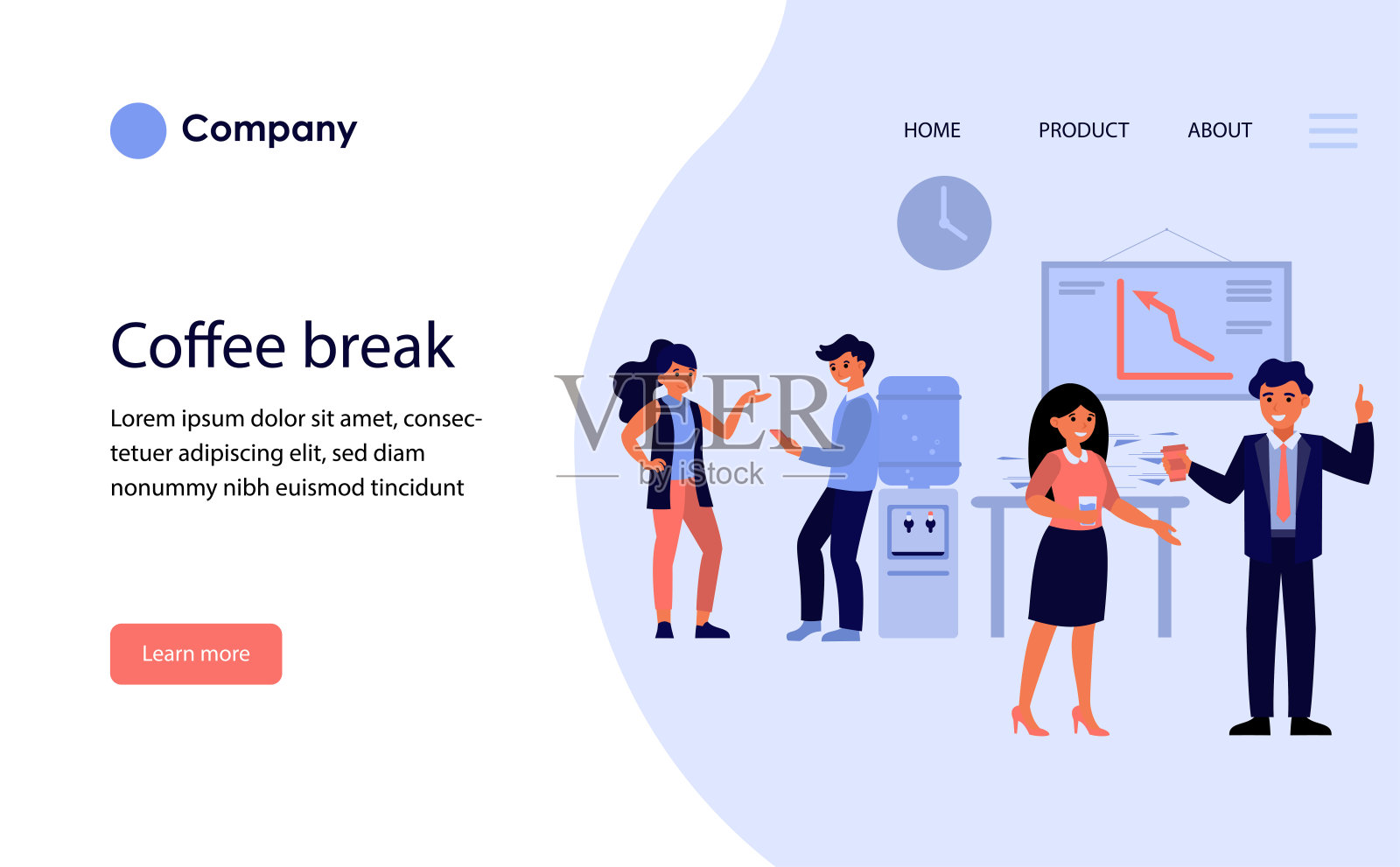 同事在喝咖啡休息时间聊天插画图片素材