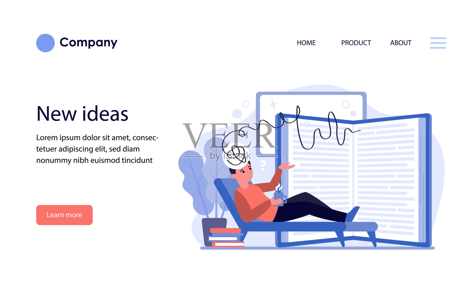 在日记中表达自己想法的人插画图片素材