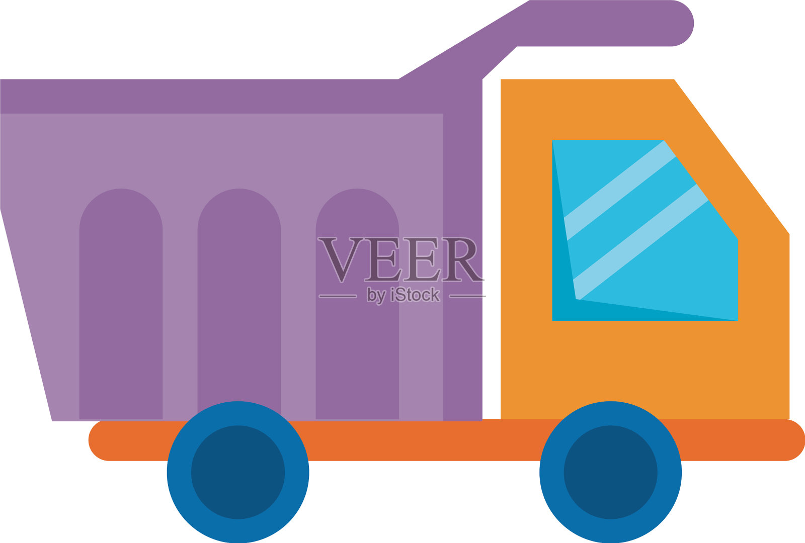 自卸卡车车辆为平式插画图片素材