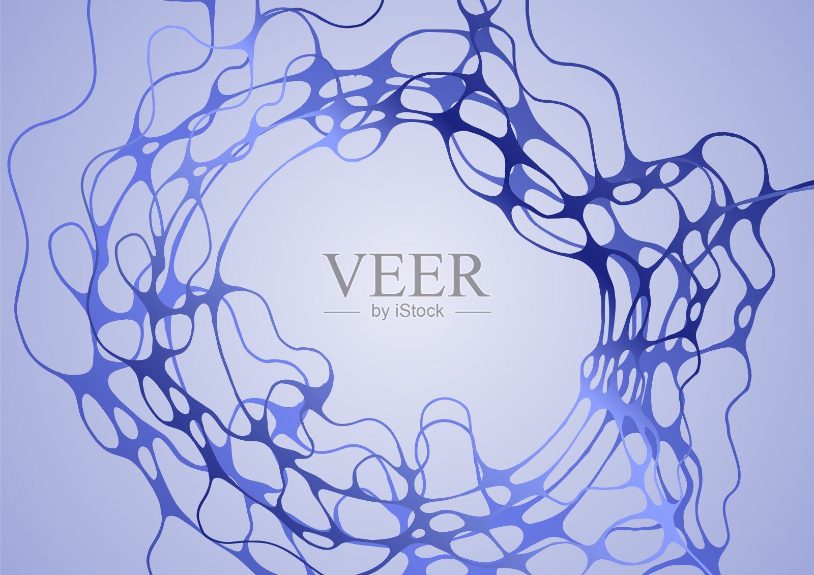 科幻未来科学主题。网络空间或分子结构概念。插画图片素材