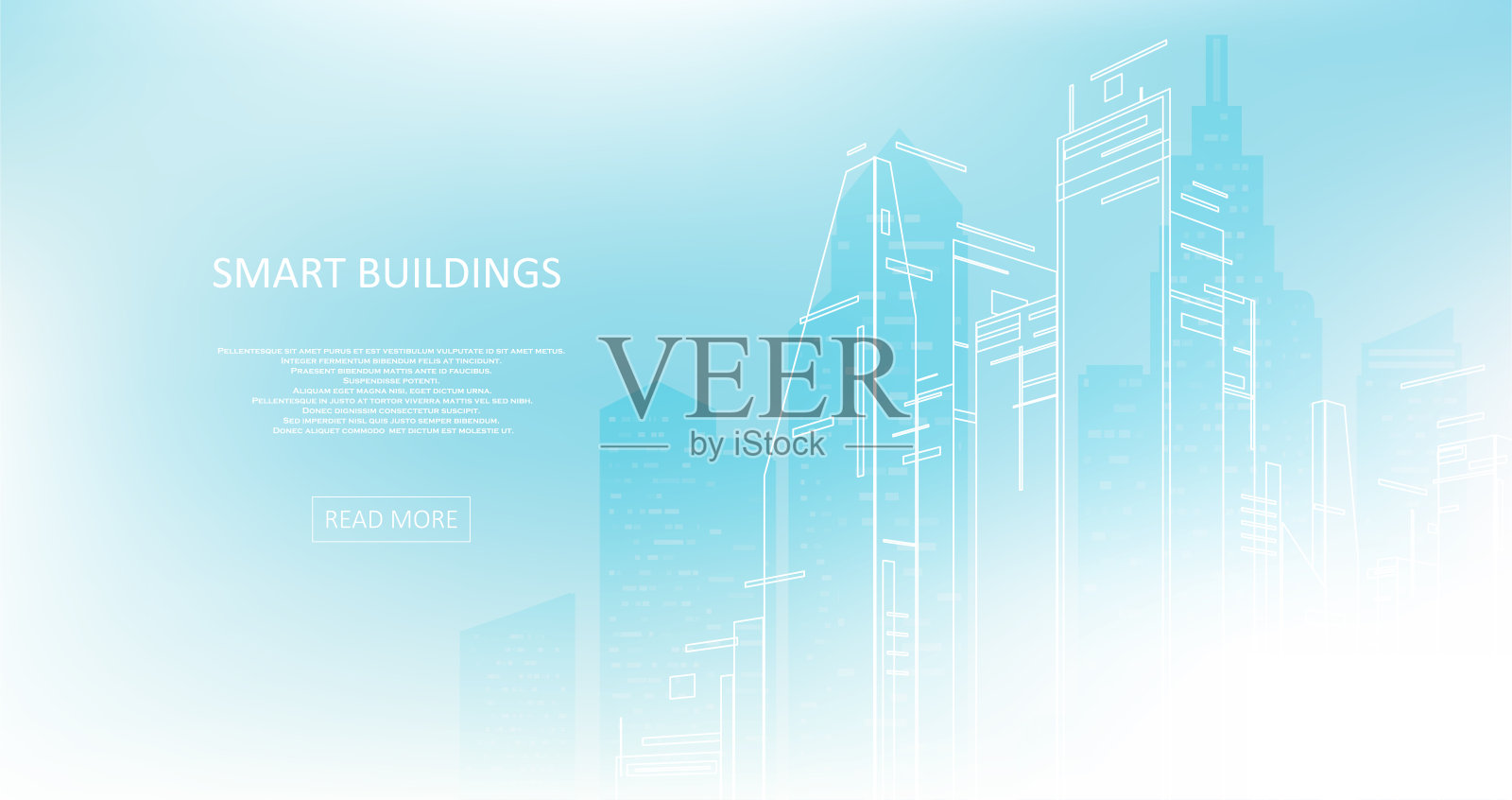 智能建筑概念设计插画图片素材