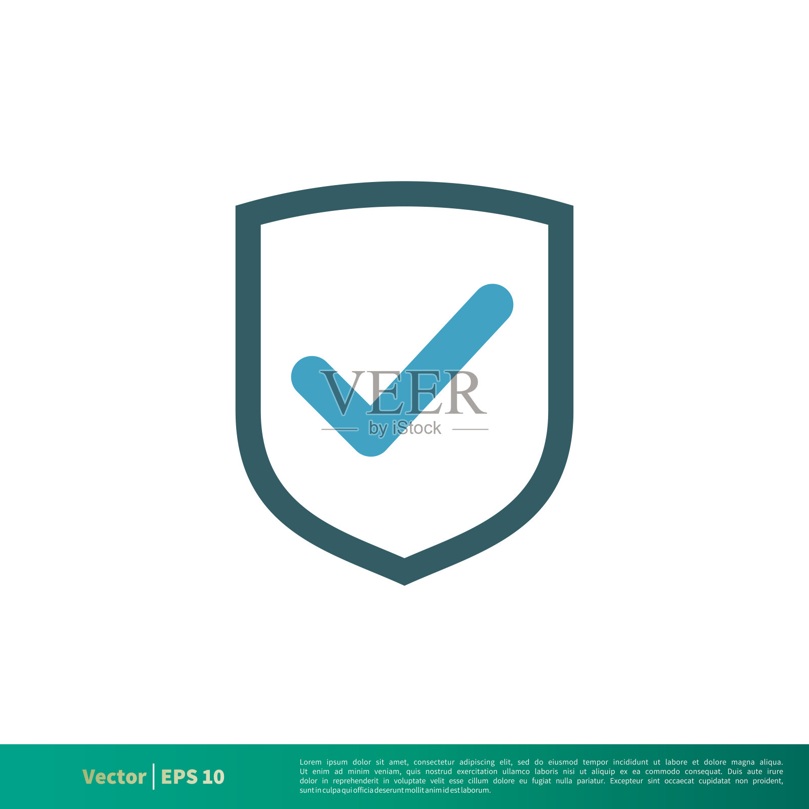 盾牌检查标记医疗，医疗保健图标矢量标志模板插图设计。向量EPS 10。插画图片素材