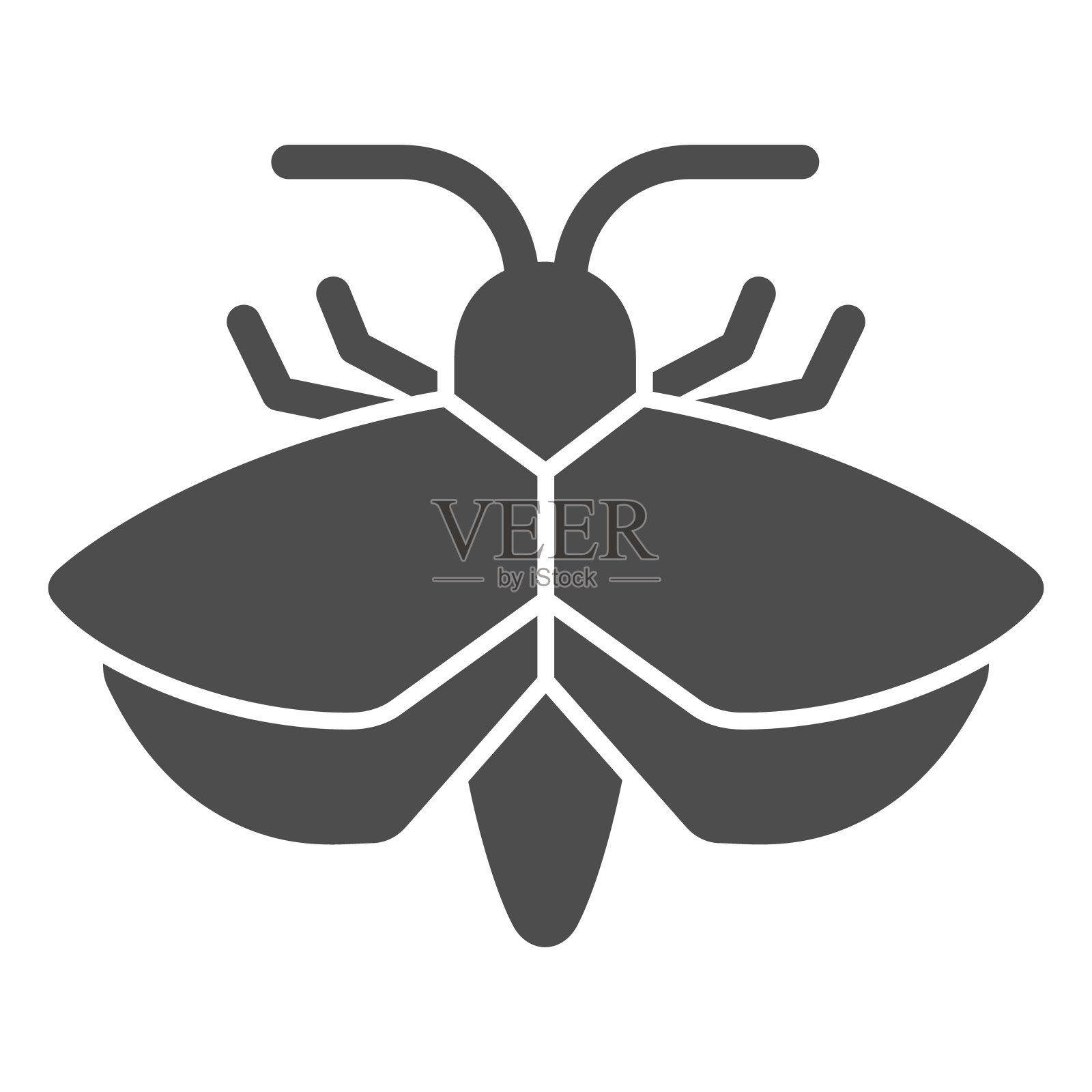 蛾固体图标，昆虫概念，鼹鼠标志的白色背景，蛾剪影图标在字形风格的移动概念和网页设计。矢量图形。图标素材