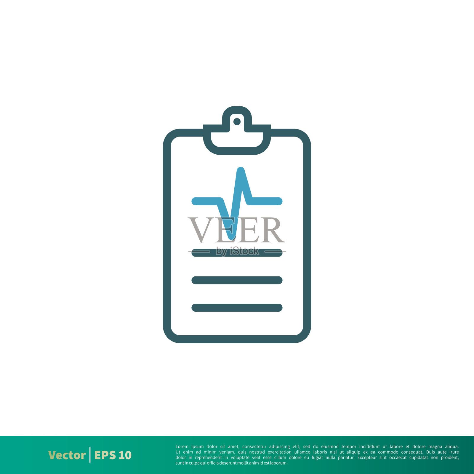 剪贴板形式，医疗文档，医疗保健图标矢量标志模板插图设计。矢量EPS 10。插画图片素材