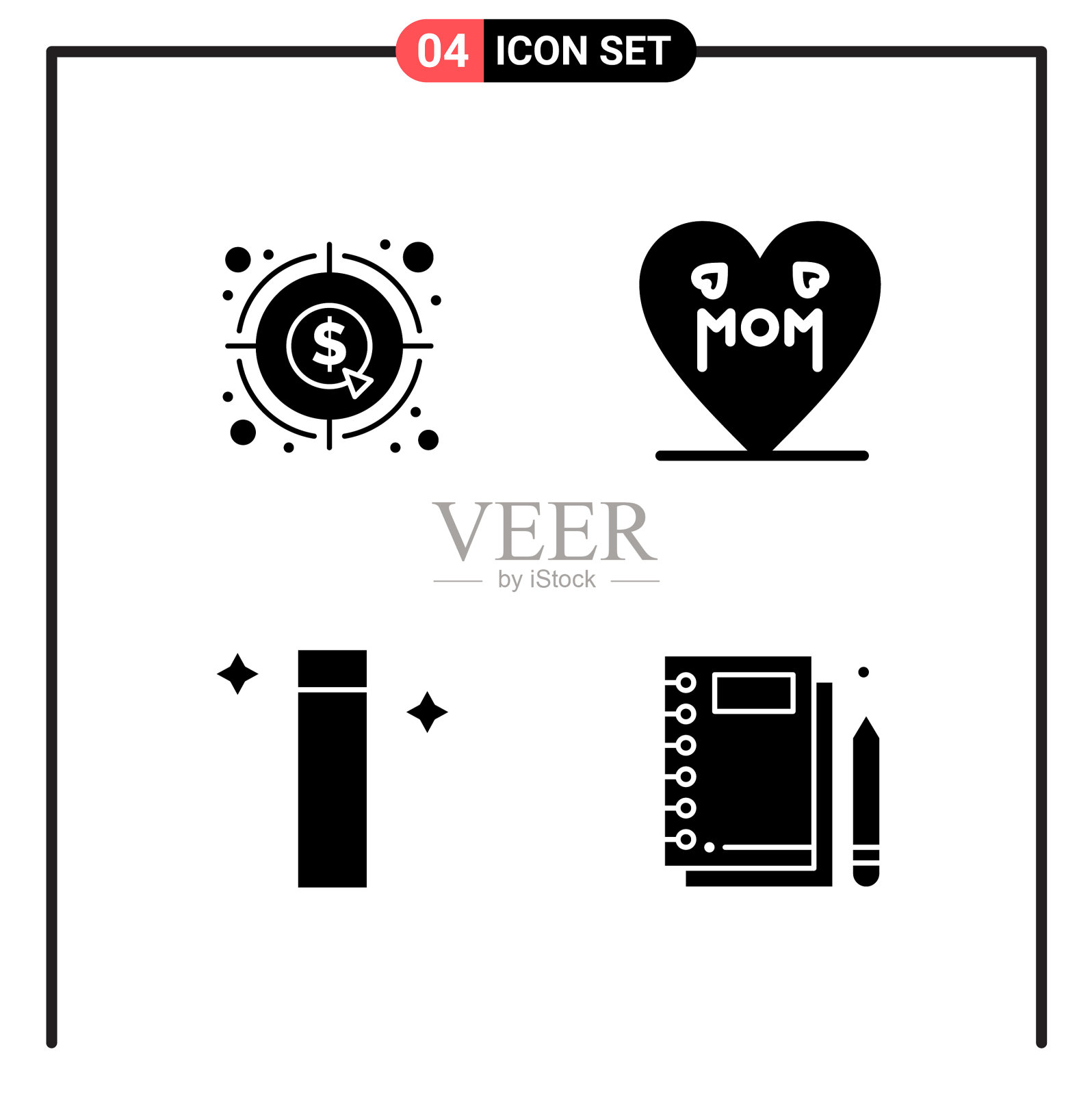 为网页和移动设置4个固定样式的图标图标素材