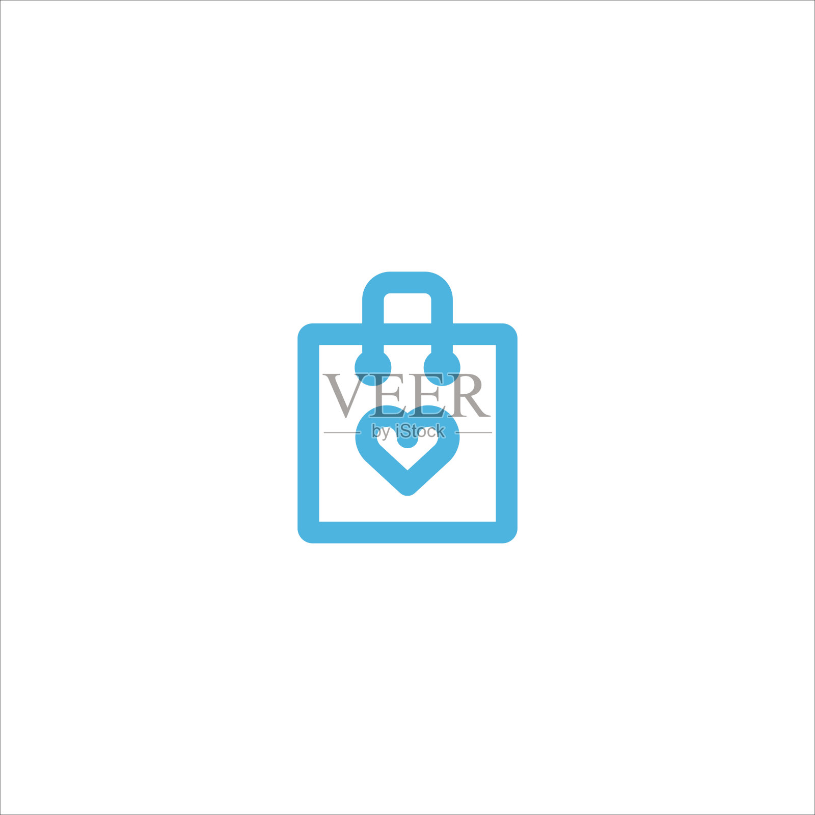 购物袋图标平面矢量符号设计新潮图标素材