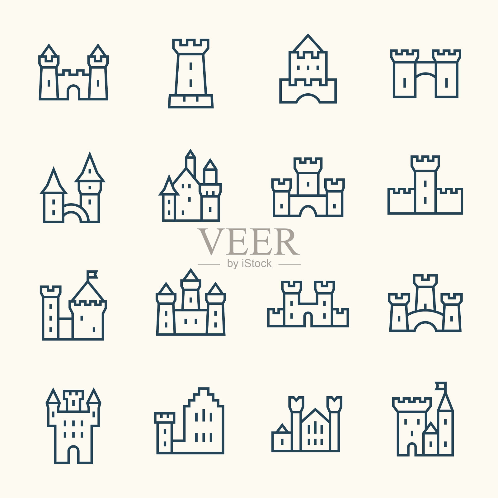 城堡行图标插画图片素材