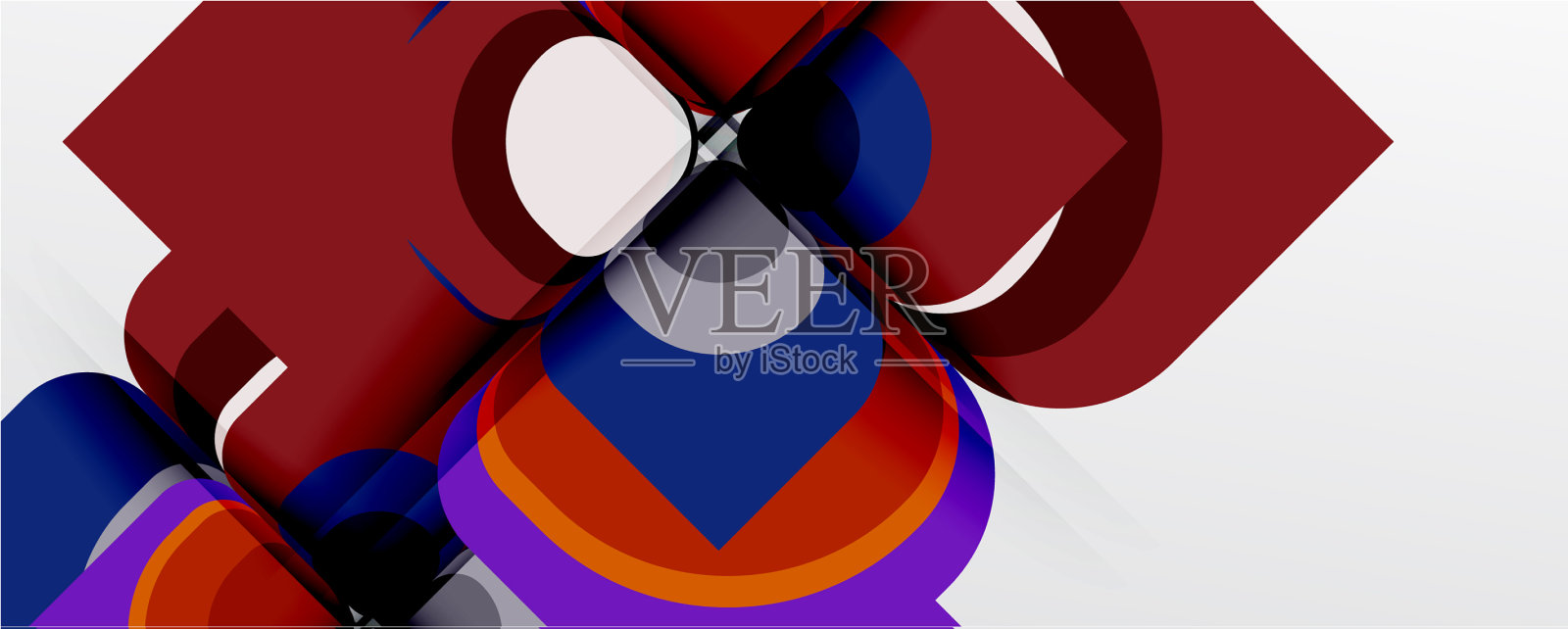 抽象背景-几何剪纸设计插画图片素材