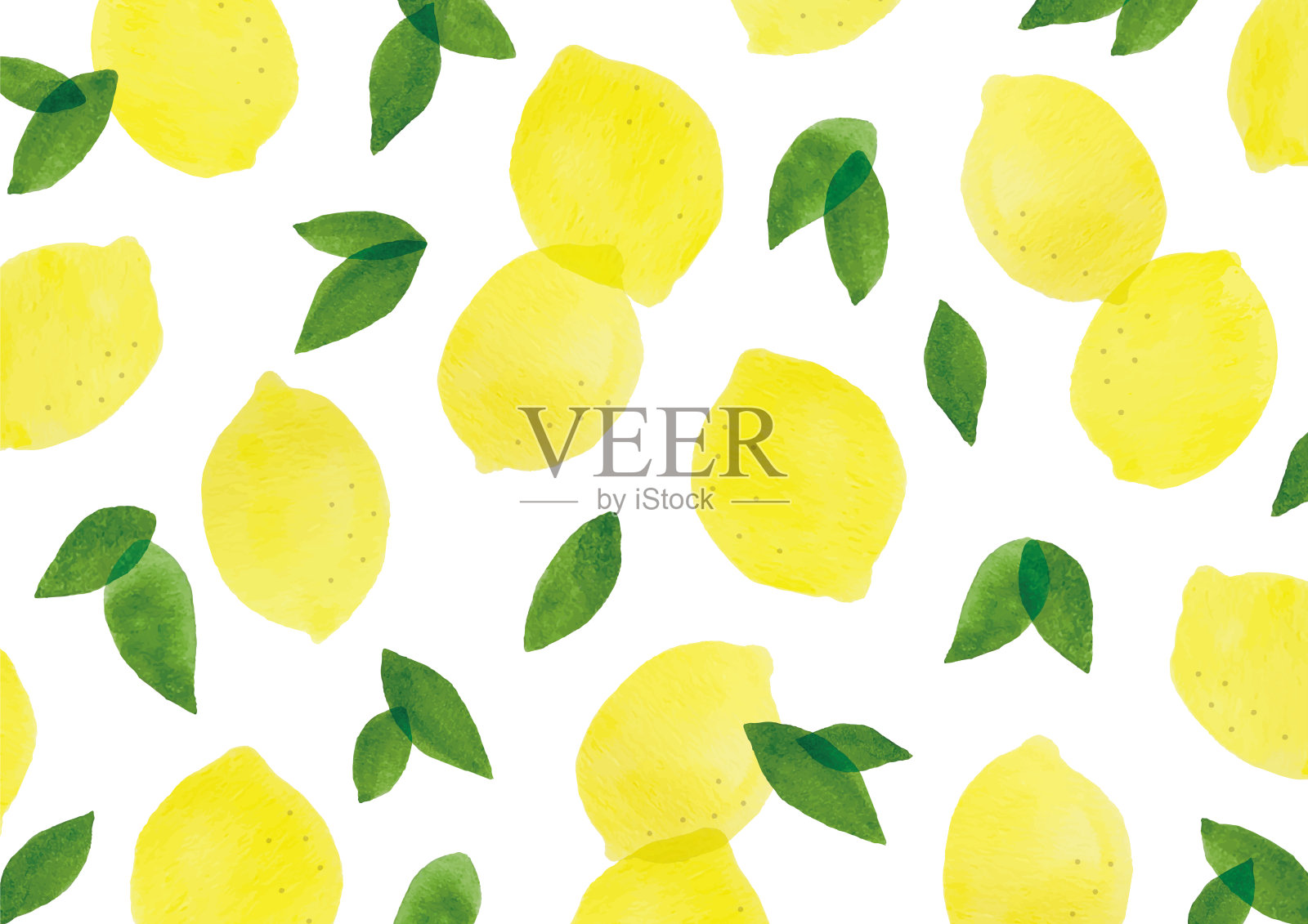 柠檬水彩模式插画图片素材