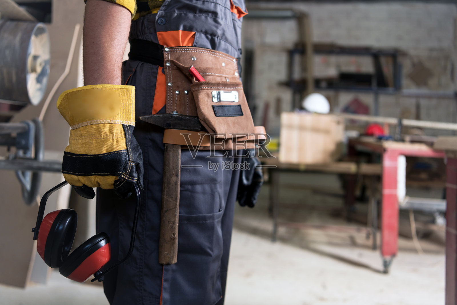 木匠的黄色工具带照片摄影图片