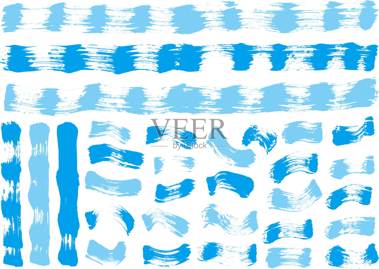 用毛笔写的材料的集合插画图片素材