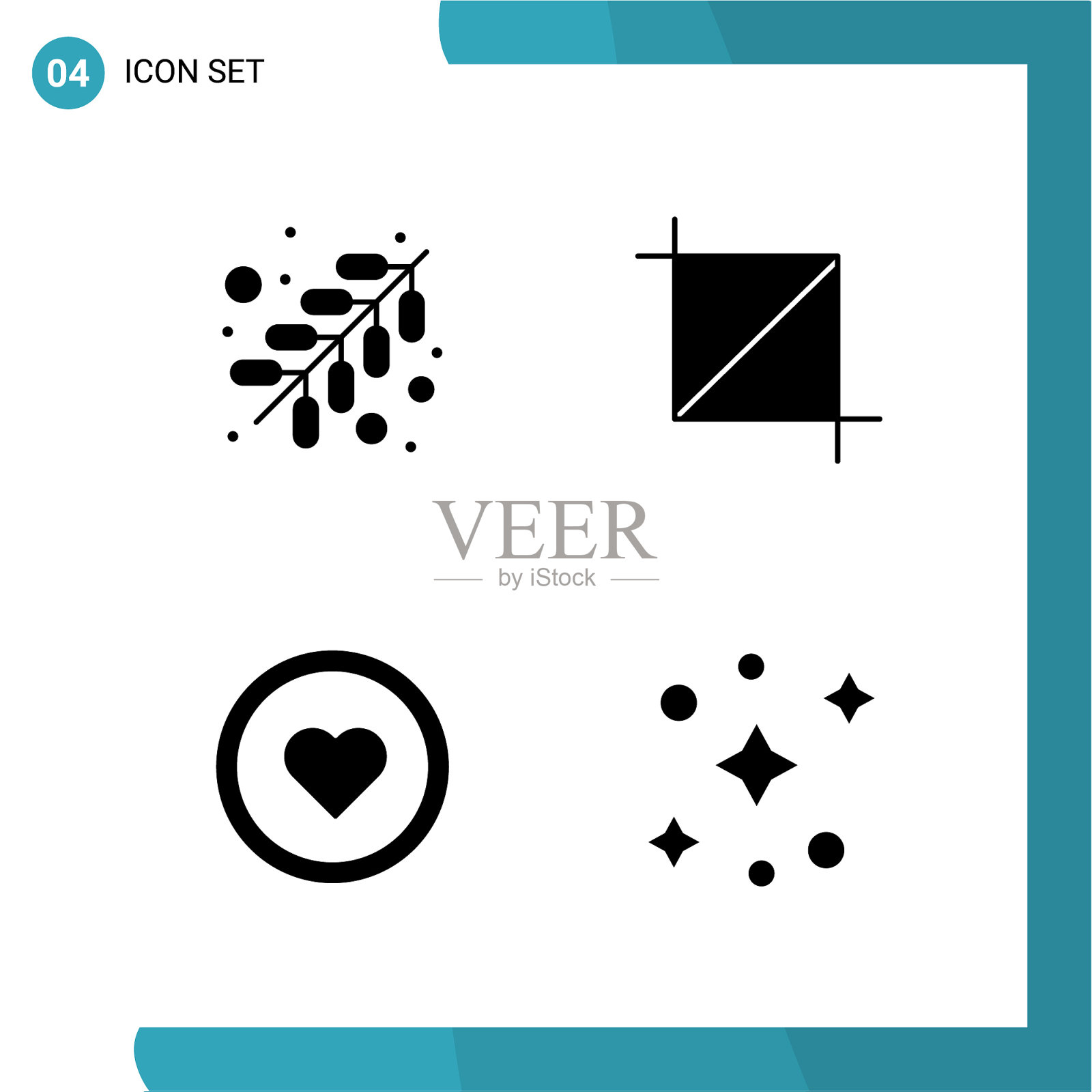 包4字形符号固体样式图标设置图标素材