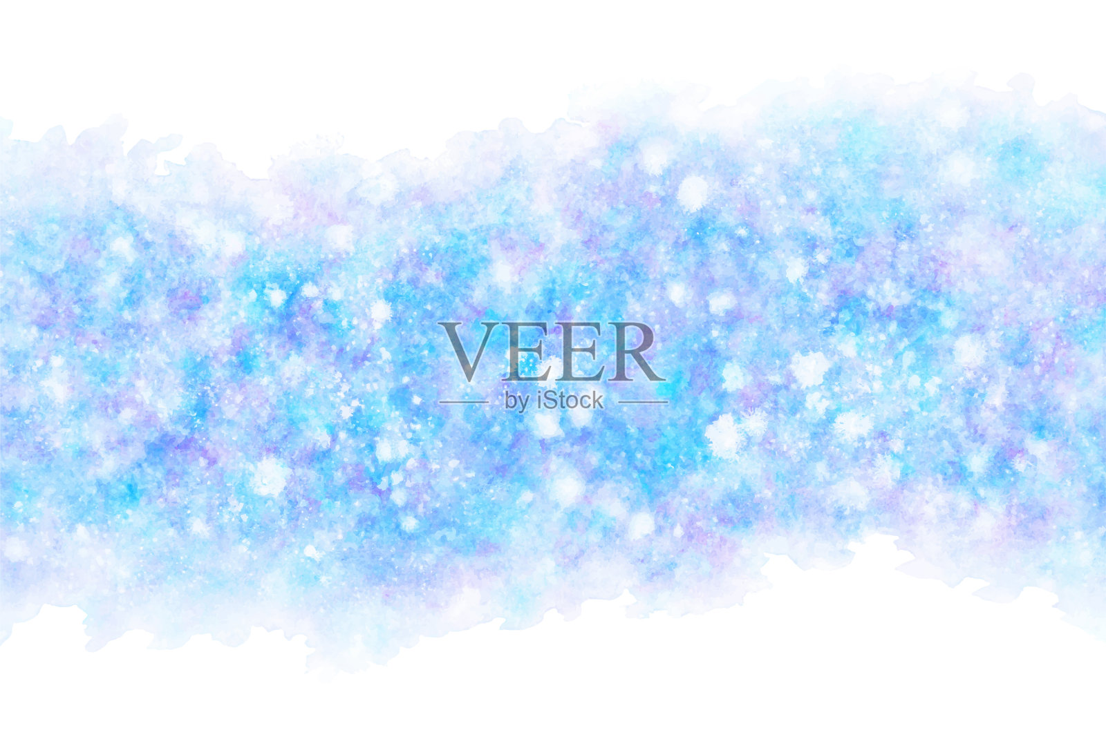 粉彩夏季蓝色天空抽象在自然垃圾水彩油漆背景，矢量插图插画图片素材