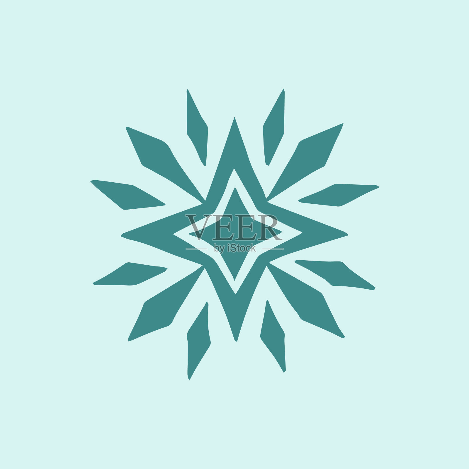 手绘雪花。雪花孤立在白色背景上。雪花设计冬季印花。写意画冰晶墨集。手绘雪花。向量插画图片素材