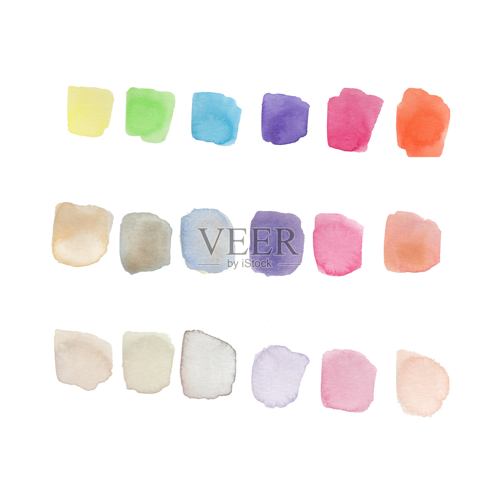 手绘亮和暗水彩调色板。插画图片素材