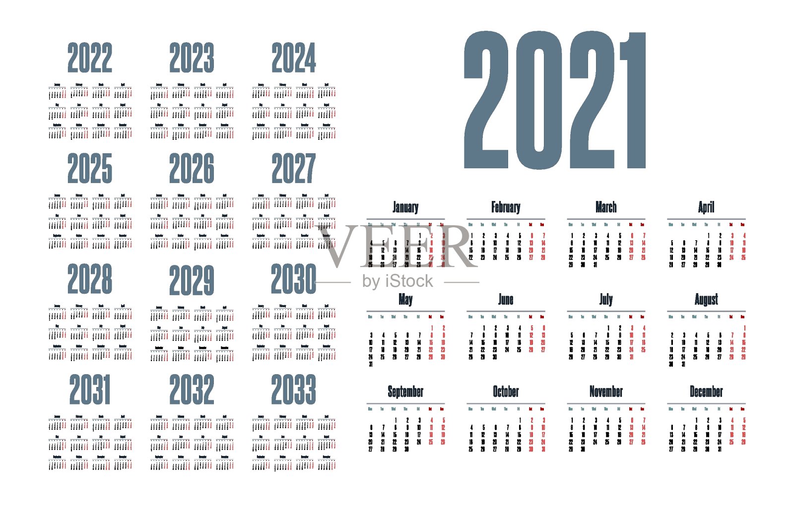 英语日历2021_kvadrat插画图片素材