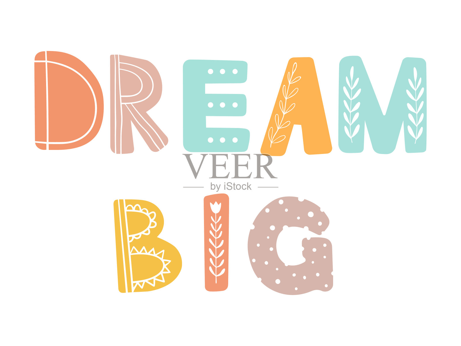 梦大字体插画图片素材