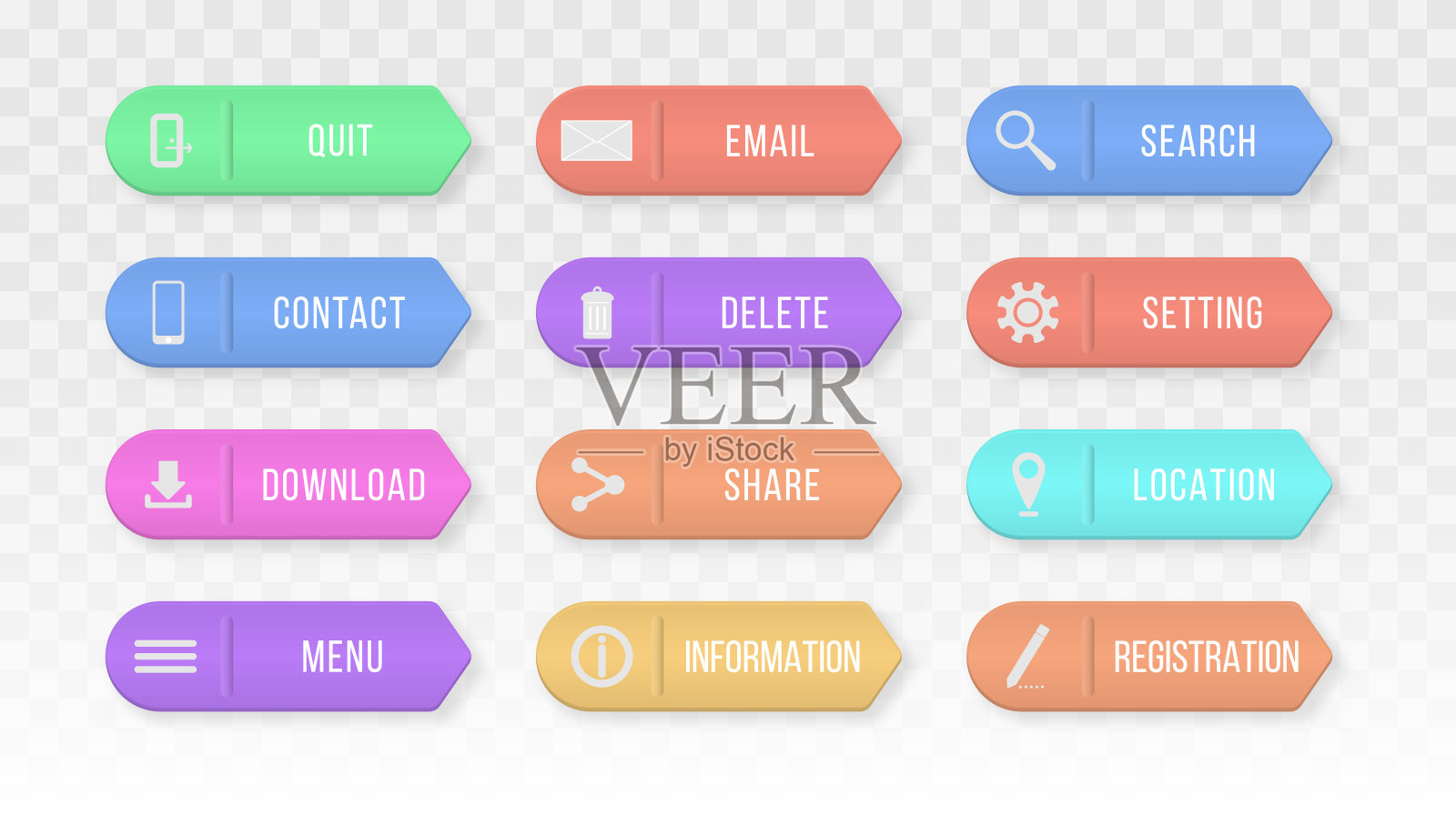 按钮与我们联系。插画图片素材