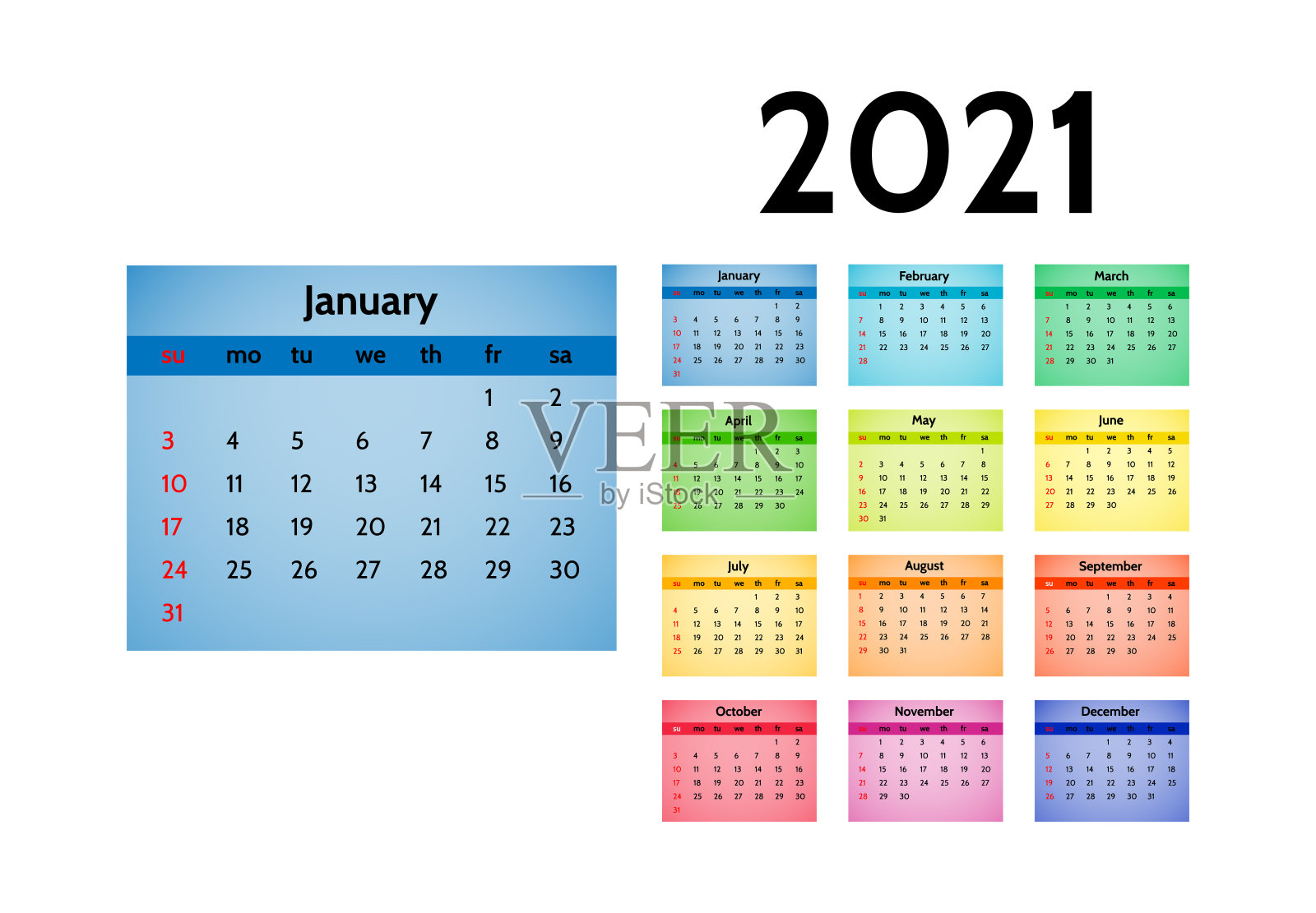 白色背景下的日历特写镜头设计模板素材