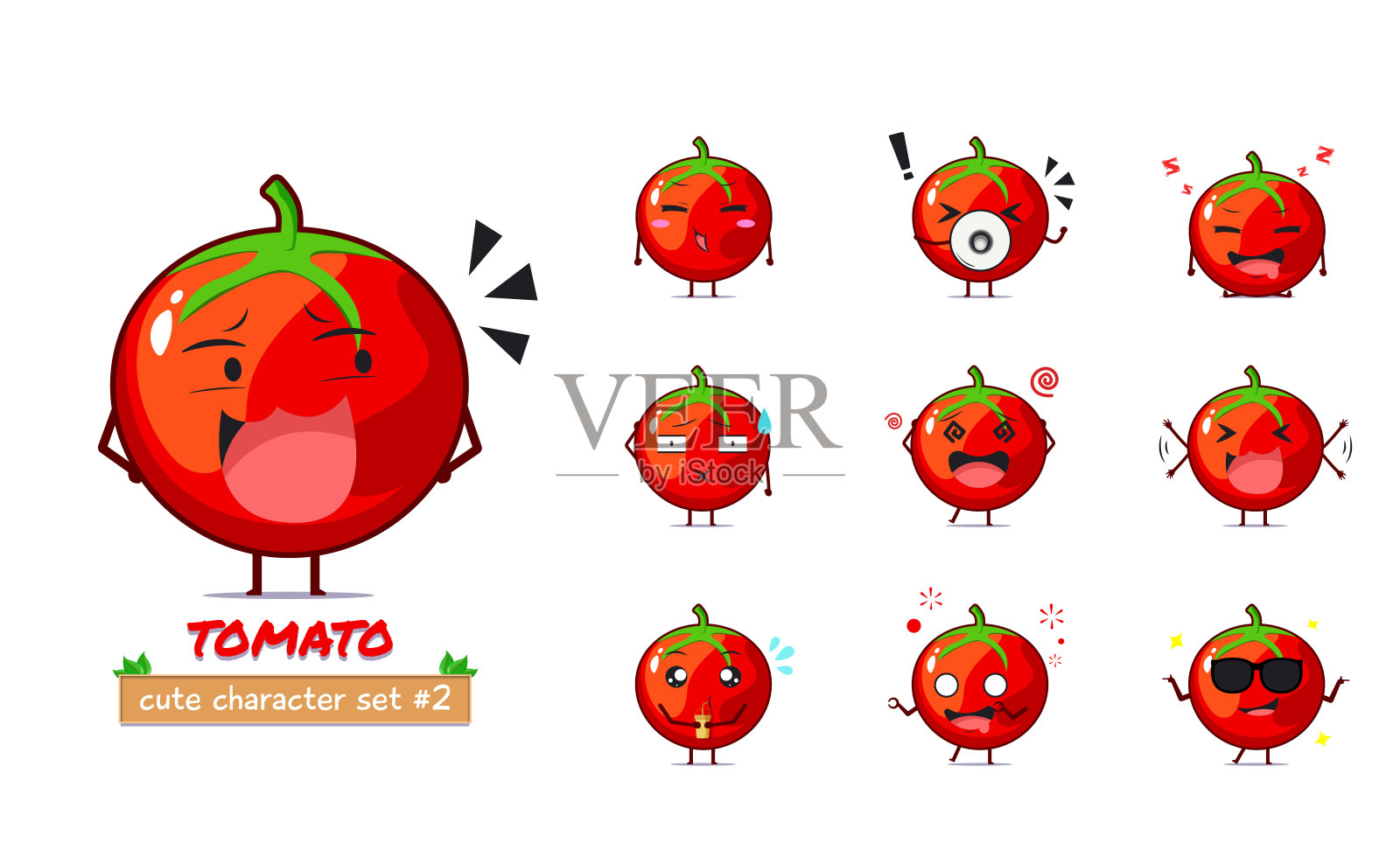 可爱的番茄人物插图2插画图片素材