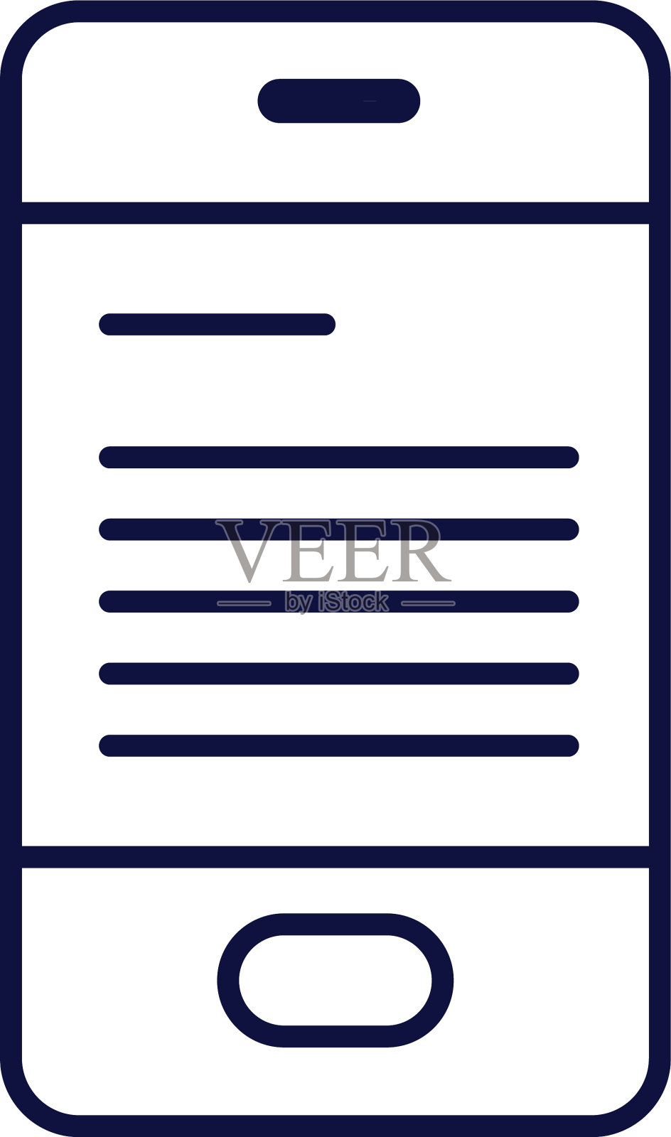 孤立的数字智能手机产品线风格图标设计元素图片