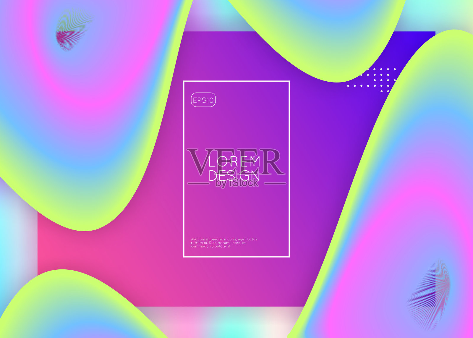 带有流体动态元素和流体形状的着陆页面。设计模板素材