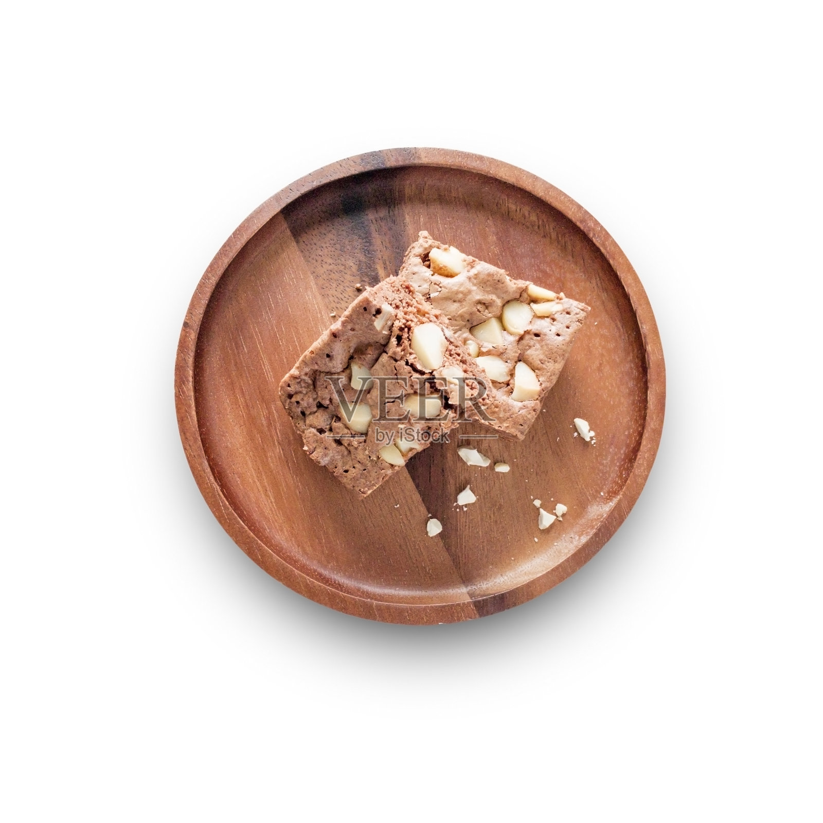 布朗尼在木板上孤立照片摄影图片