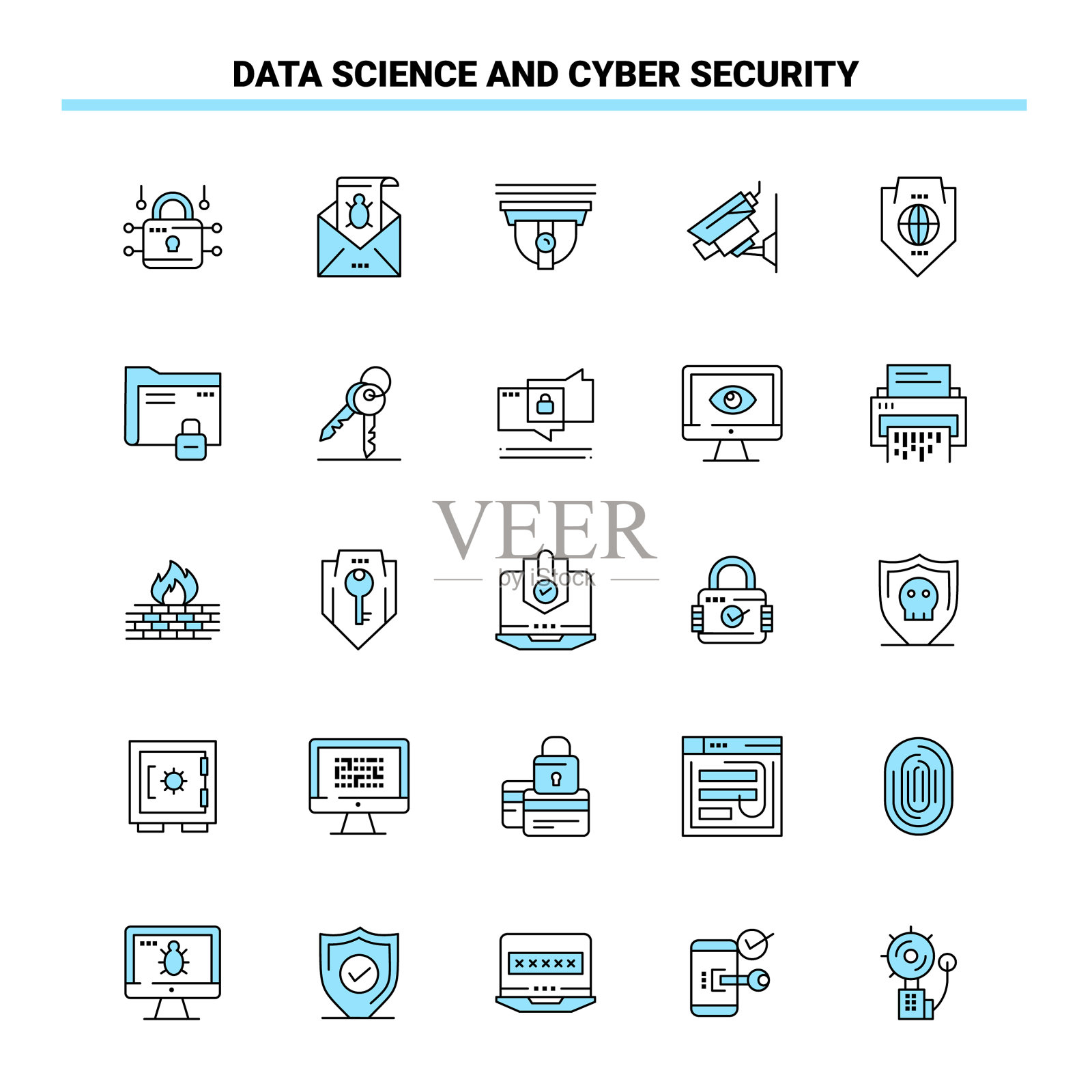 25 .数据科学与网络安全遍体鳞伤插画图片素材