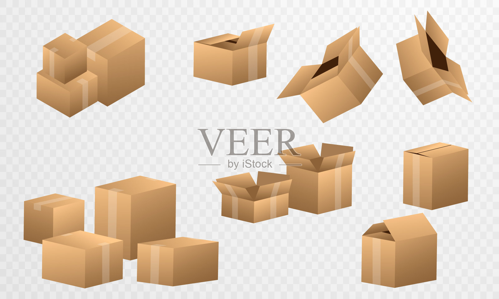 带有独立模板的框集插画图片素材