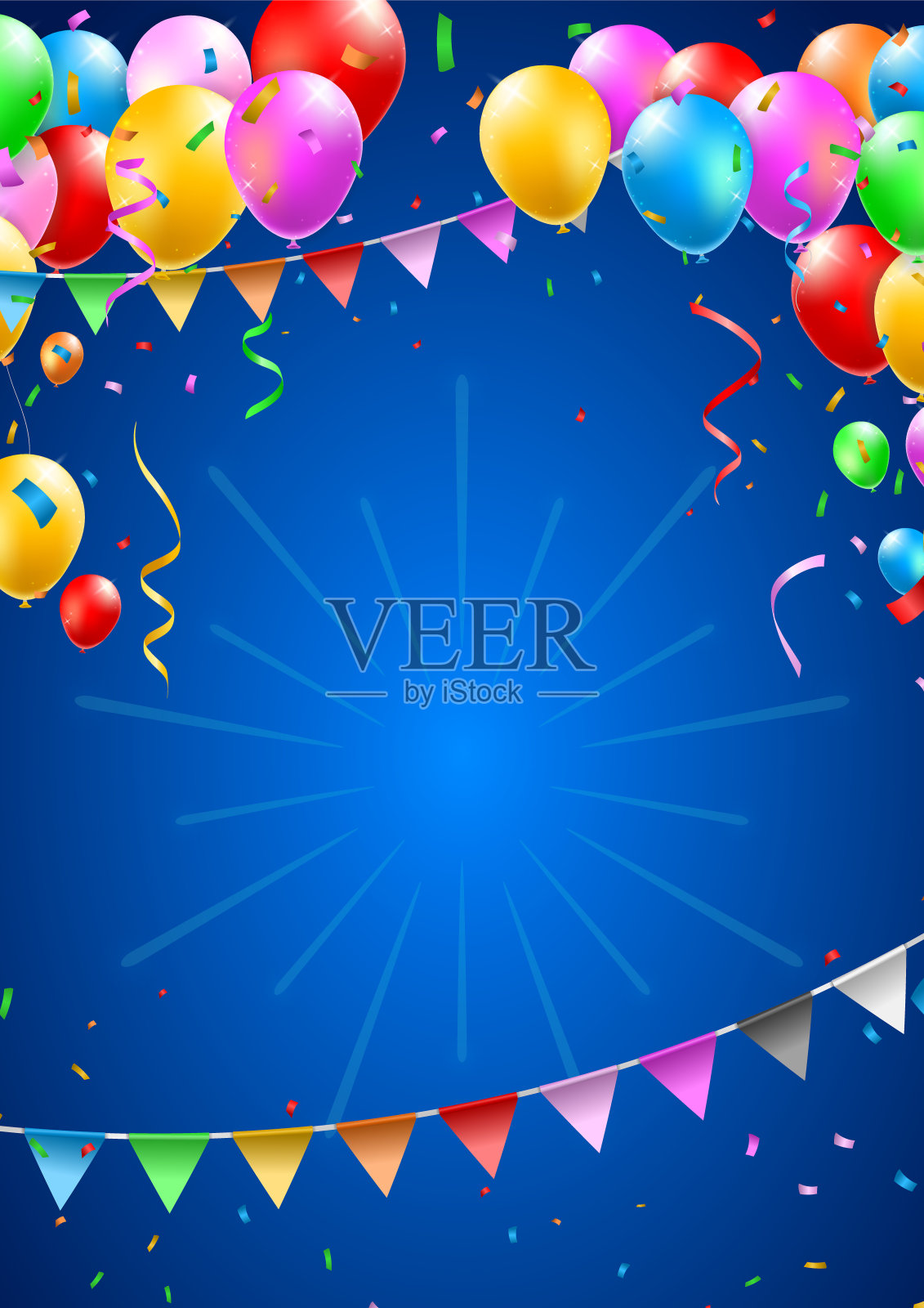 蓝色假日和派对背景。孤立的向量元素插画图片素材