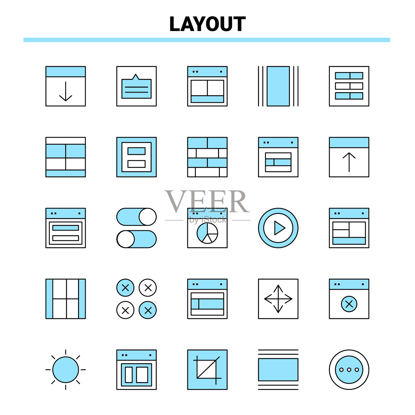 25版面黑白图标设置创意图标图标素材
