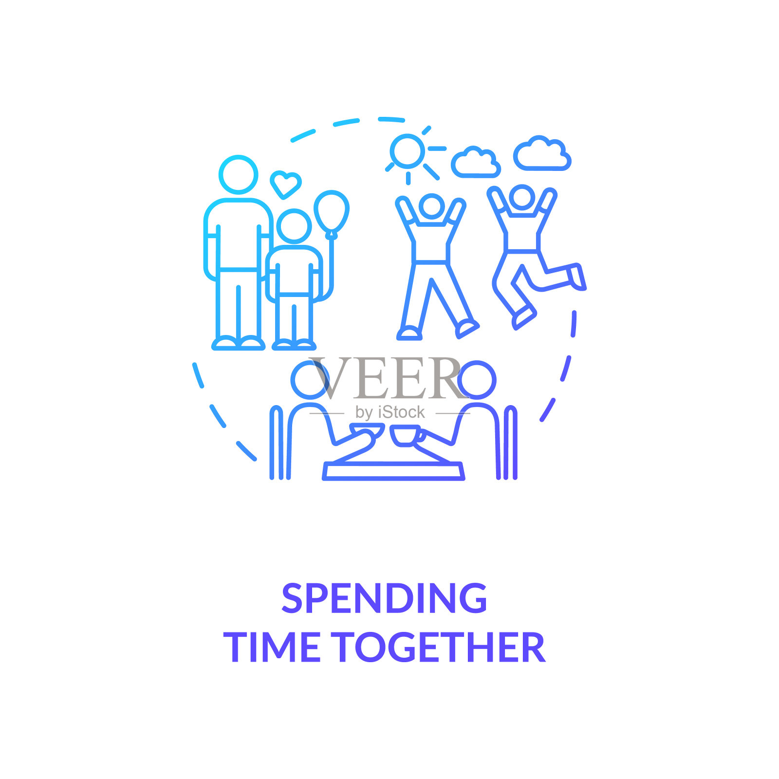 花时间在一起的概念图标插画图片素材